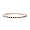 Angara Alternating Enhanced Black & White Diamond Tennis Bracelet In Rose Gold/black