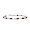 Angara Alternating Oval Lab-grown Ruby And Round Diamond Tennis Bracelet In White Gold/deep Rich Red