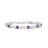 Angara Amethyst And Diamond Infinity Link Bracelet In White Gold/medium Dark Purple