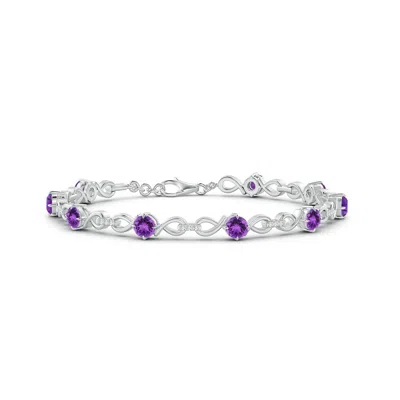 Angara Amethyst And Diamond Infinity Link Bracelet In Metallic