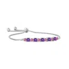 Angara Amethyst And Pink Tourmaline Bolo Bracelet In White Gold/medium Dark Purple