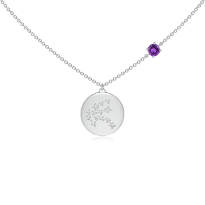 Angara Amethyst Aquarius Constellation Medallion Pendant In Metallic