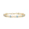 Angara Aquamarine And Diamond Infinity Link Bracelet In Yellow Gold/light Swiss Blue