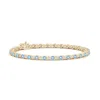 Angara Aquamarine And Illusion Diamond Tennis Bracelet In Yellow Gold/light Swiss Blue