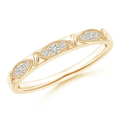 Angara Art Deco Diamond Marquise-motif Wedding Ring In Gold