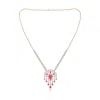 Angara Aurora Art Deco Style Lab-grown Fancy Intense Pink Diamond Dangle Necklace In Rose Gold/fancy Intense