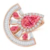 Angara Aurora Art Deco Style Pear Lab-grown Fancy Intense Pink Diamond Sideways Statement Ring In Rose Gold/fancy Intense
