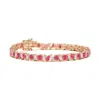 Angara Aurora Multi-shape Lab-grown Fancy Intense Pink And White Diamond Tennis Bracelet In Rose Gold/fancy Intense