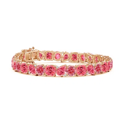 Angara Aurora Multi-shape Lab-grown Fancy Intense Pink Diamond Tennis Bracelet