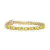 Angara Aurora Multi-shape Lab-grown Fancy Intense Yellow And White Diamond Tennis Bracelet In Yellow Gold/fancy Intense