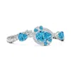 Angara Aurora Pear Lab-grown Fancy Intense Blue Diamond Halo Statement Tennis Bracelet In White Gold/fancy Intense