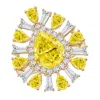 Angara Aurora Pear Lab-grown Fancy Intense Yellow Diamond Sunburst Split Shank Ring In Yellow Gold/fancy Intense