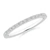 Angara Baguette & Round Diamond Half Eternity Stackable Ring In White Gold/h