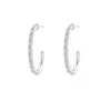 Angara Baguette & Round Diamond Hoop Earrings In White Gold/h