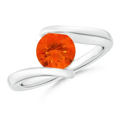 Angara Bar-set Solitaire Round Fire Opal Bypass Ring In Metallic
