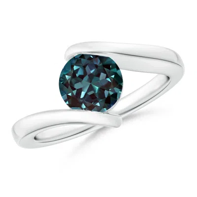 ANGARA BAR-SET SOLITAIRE ROUND LAB-GROWN ALEXANDRITE BYPASS RING