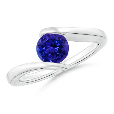 Angara Bar-set Solitaire Round Tanzanite Bypass Ring In Metallic