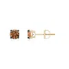 Angara Basket-set Round Brown Diamond Studs In Yellow Gold/fancy Deep Brown (c7)
