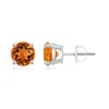 Angara Basket-set Round Citrine Studs In White Gold/deep Golden