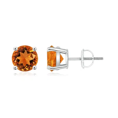 Angara Basket-set Round Citrine Studs In Metallic
