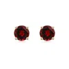 Angara Basket-set Round Garnet Studs In Yellow Gold/rich Red