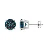 Angara Basket-set Round Lab-grown Alexandrite Studs In White Gold/bluish Green Changing To Brownish Or Pinkish Purple