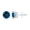 Angara Basket-set Round London Blue Topaz Studs In White Gold/greenish Blue