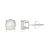 Angara Basket-set Round Moonstone Studs In White Gold/off White
