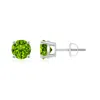 Angara Basket-set Round Peridot Studs In White Gold/green