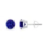 Angara Basket-set Round Tanzanite Studs In White Gold/deep Rich Violet Blue