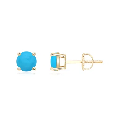Angara Basket-set Round Turquoise Studs In Gold