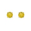 Angara Basket-set Round Yellow Sapphire Studs In Yellow Gold/deep Yellow