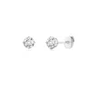 Angara Basket-set Solitaire Diamond Stud Earrings In White Gold/g