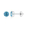 Angara Basket-set Solitaire Lab-grown Fancy Intense Blue Diamond Stud Earrings In White Gold/fancy Intense
