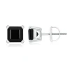 Angara Basket-set Square Black Onyx Stud Earrings In White Gold