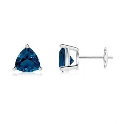 Angara Basket-set Trillion London Blue Topaz Stud Earrings