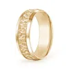 Angara Beveled Edges Comfort Fit Hammered Wedding Band For Him In Yellow Gold