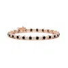 Angara Bezel-set Alternating Enhanced Black & White Diamond Tennis Bracelet In Rose Gold/black
