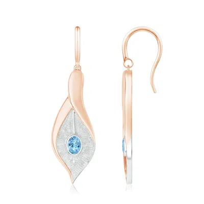 Angara Bezel Set Aquamarine Calla Lily Drop Earrings In Gold