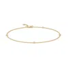 Angara Bezel-set Aquamarine Station Adjustable Ankle Bracelet In Yellow Gold/light Swiss Blue