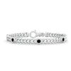 Angara Bezel-set Black Onyx Curb Chain Link Bracelet In White Gold/black