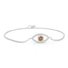 Angara Bezel-set Coffee Diamond Evil Eye Bracelet With Accents In White Gold/fancy Dark Brown (c6)