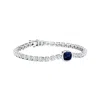 Angara Bezel-set Cushion Blue Sapphire Tennis Bracelet With Diamond Accents