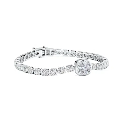 Angara Bezel-set Cushion Diamond Tennis Bracelet