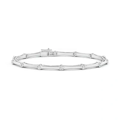 Angara Bezel-set Diamond And Bamboo Bracelet In Metallic