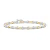 Angara Bezel-set Diamond And Bar Bracelet In White & Yellow Gold/h