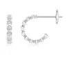 Angara Bezel-set Diamond Huggie Hoop Earrings In White Gold/g