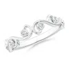 Angara Bezel Set Diamond Ivy Scroll Half Eternity Ring In White Gold/g