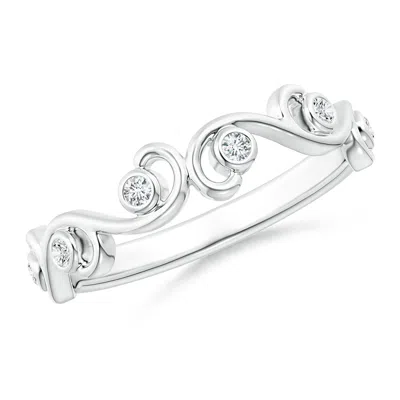 Angara Bezel Set Diamond Ivy Scroll Half Eternity Ring In Metallic