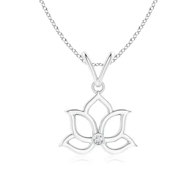Angara Bezel-set Diamond Lotus Flower Pendant In Pattern
